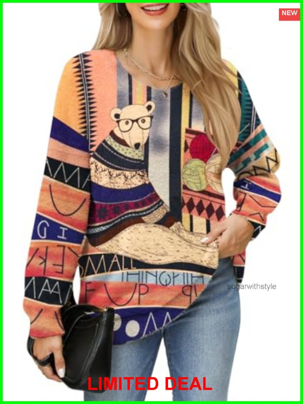 Oversized Chunky Knit Pullover Sweater Soft Fuzzy Crewneck Tunic